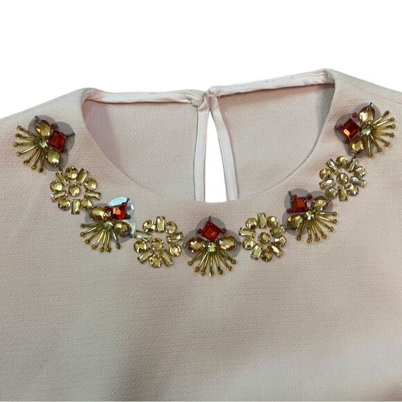 Kate Spade Pale Pink Embellished Neckline Alexandria Top - Picture 4 of 9